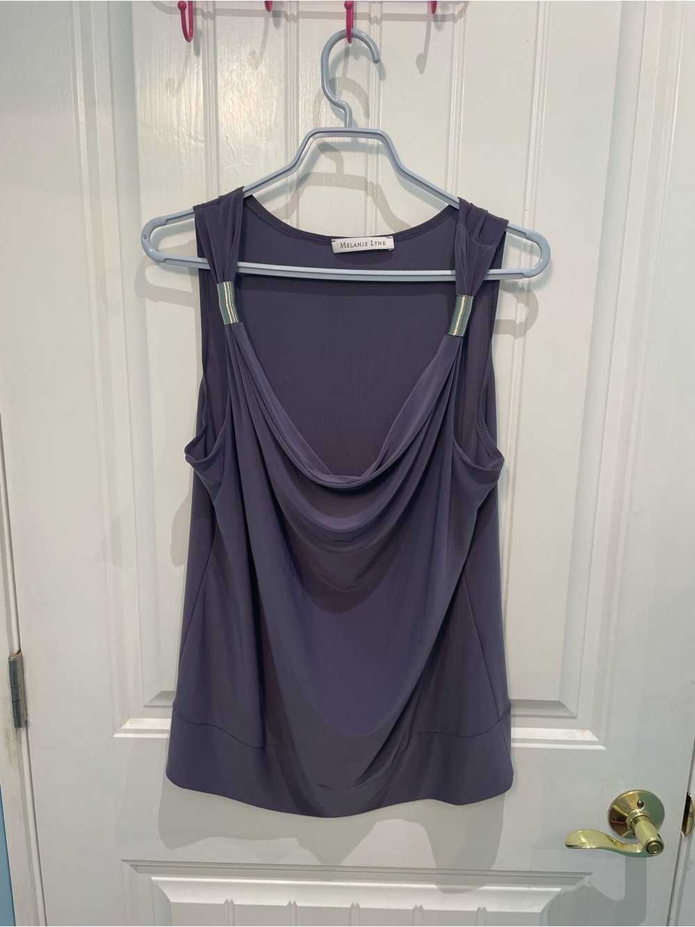 Melanie Lyne Draped Sleeveless Camisole in Lavender Plum